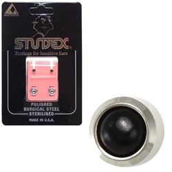 Pearl Studs - Bezel Set S/S - Mini Black Onyx